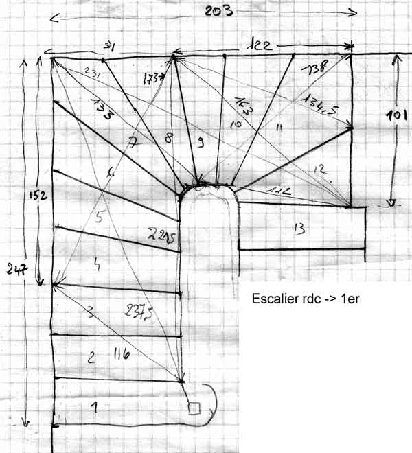 Plan escalier rdc Plan escalier
